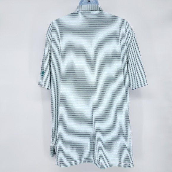 Peter Millar Summer Comfort Striped‎ Polo Golf Shirt Woodland Size XL - Picture 3 of 7